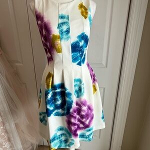 Calvin Klein White Dress with Yellow Accent